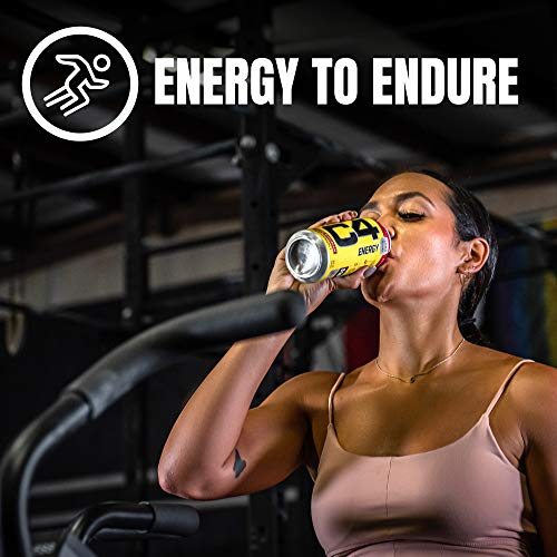 C4 Energy Carbonated Zero Sugar Energy Drink, Pre Workout Drink + Beta Alanine, Midnight Cherry, 16 Fl Oz (Pack of 12)
