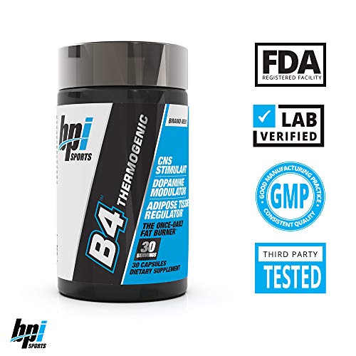 BPI Sports B4 â Extra-Strength Fat Burner â Keto-Friendly â Appetite Suppressant â Caffeine, Niacin, Quercetin, Yohimbine â 30 Servings â 710mg