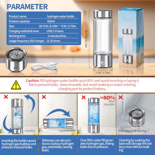 Pansonite 2024 Portable Hydrogen Water Bottle Generator