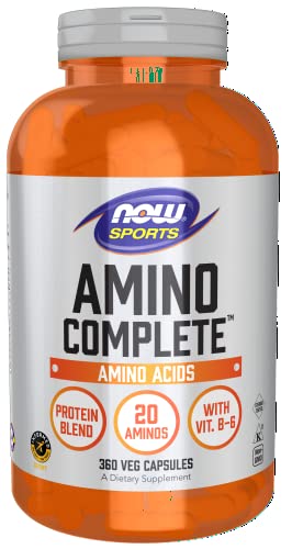 NOW Sports Nutrition, Amino Complete, Protein Blend With 21 Aminos and B-6, 360-Capsules