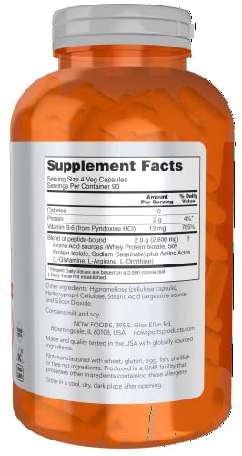 NOW Sports Nutrition, Amino Complete, Protein Blend With 21 Aminos and B-6, 360-Capsules