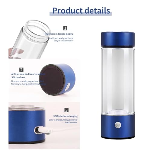 Blue Hydrogen Water Bottle for Health on-the-go
