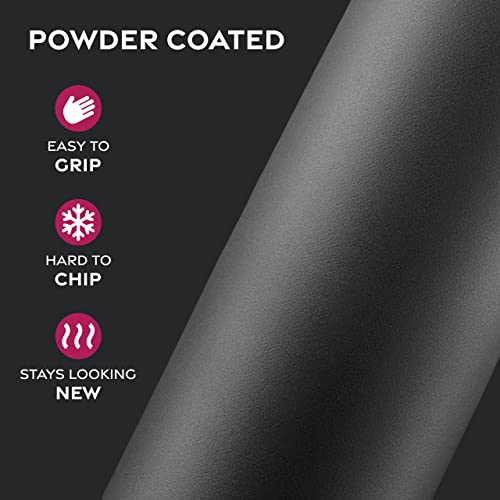 Triple Walled Insulated Water Bottle w/ Straw - 25 Oz Stainless Steel Gym Bottle - Black