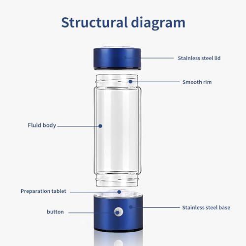 Blue Hydrogen Water Bottle for Health on-the-go