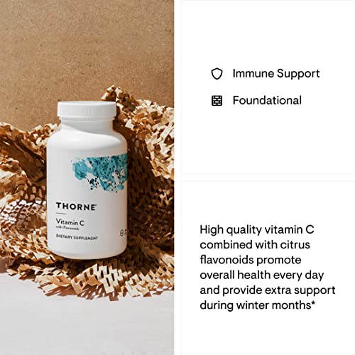 Thorne Vitamin C - Blend of Vitamin C and Citrus Bioflavonoids from Oranges - Support Immune System, Production of Cellular Energy, Collagen Production and Healthy Tissue - Gluten-Free - 90 Capsules