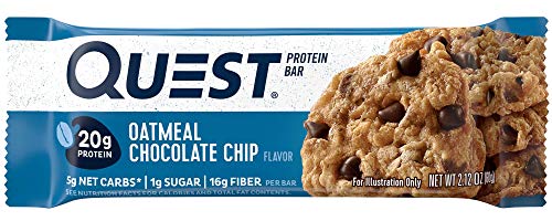Quest Nutrition Protein Bar, Oatmeal Chocolate Chip (12 Count of 2.12 oz Bars) 25.44 oz