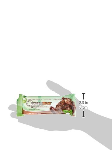 Quest Nutrition Protein Bar, Mint Chocolate Chunk, 20g Protein, 4g Net Carbs, 200 Cals, High Protein Bars, Low Carb Bars, Gluten Free, Soy Free, 2.1 oz Bar, 12 Count
