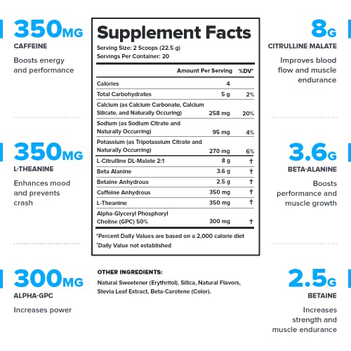 Legion Pulse Pre Workout Supplement - All Natural Nitric Oxide Preworkout Drink to Boost Energy, Creatine Free, Naturally Sweetened, Beta Alanine, Citrulline, Alpha GPC (Tropical Punch)