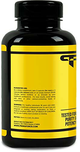 PrimaForce ZMA Supplement, Zinc for Immune Support, Muscle Recovery and Endurance Supplement for Men and Women, Zinc and Magnesium Supplement, 180 Count