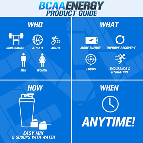EVL BCAAs Amino Acids Powder - Rehydrating BCAA Powder Post Workout Recovery Drink with Natural Caffeine - BCAA Energy Pre Workout Powder for Muscle Recovery Lean Growth and Endurance - Furious Grape