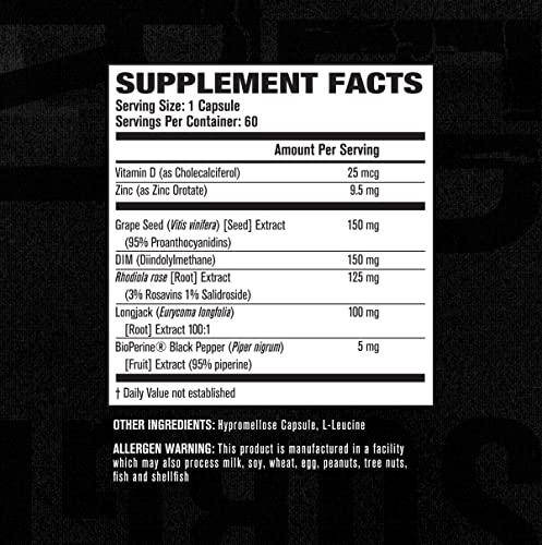 Androsurge Estrogen Blocker for Men - Natural Testosterone Booster for Men & Anti Estrogen Aromatase Inhibitor - Test Booster, Muscle Builder for Men - DIM Long Jack & More, 60 Veggie Pills