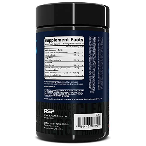 RSP QuadraLean Thermogenic Fat Burner for Men & Women, Weight Loss Supplement, Crash-Free Energy, Metabolism Booster & Appetite Suppressant, Diet Pills, 30 Serv