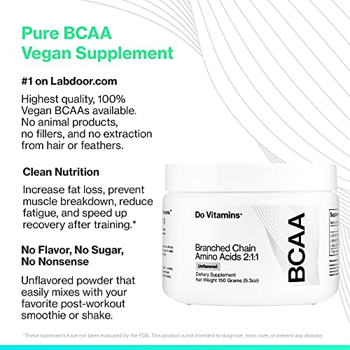 Best BCAA - Ranked #1 on Labdoor - Branched Chain Amino Acids Capsules, Vegan BCAA Pills for Men and Women 2:1:1 2100mg (90ct)