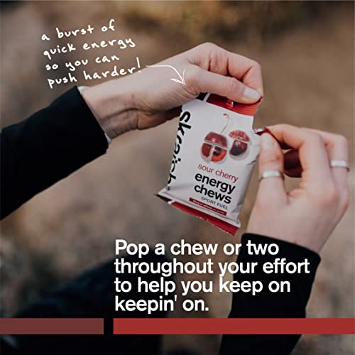 SKRATCH LABS Sport Energy Chews, Sour Cherry with Caffeine (10 Pack) - Developed for Athletes and Sports Performance, Gluten Free, Dairy Free, Vegan
