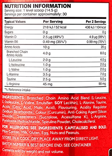 BSN Amino X Muscle Recovery & Endurance Powder with BCAAs, 10 Grams of Amino Acids, Keto Friendly, Caffeine Free, Flavor: Green Apple, 30 servings (Packaging may vary)