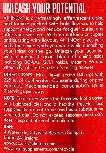 BSN Amino X Muscle Recovery & Endurance Powder with BCAAs, 10 Grams of Amino Acids, Keto Friendly, Caffeine Free, Flavor: Green Apple, 30 servings (Packaging may vary)