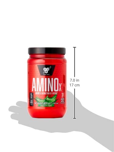 BSN Amino X Muscle Recovery & Endurance Powder with BCAAs, 10 Grams of Amino Acids, Keto Friendly, Caffeine Free, Flavor: Green Apple, 30 servings (Packaging may vary)