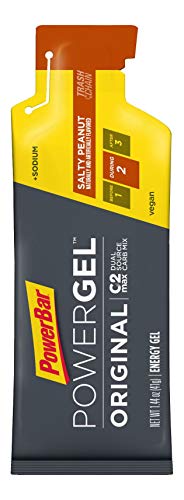 PowerBar PowerGel Original | 41g Pouch x 24 Gels | Endurance Energy C2MAX for Exercise, Salty Peanut