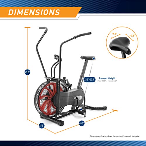 Red and Black Marcy Air Resistance Fan Exercise Bike