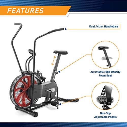 Red and Black Marcy Air Resistance Fan Exercise Bike
