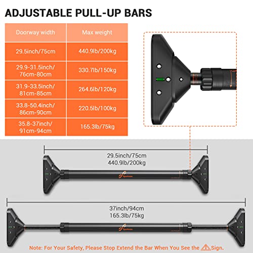 Sportneer Pull Up Bar: Adjustable Chin-up Bar for Home Gym