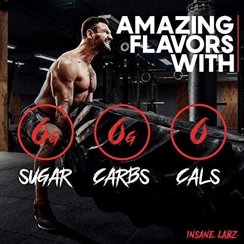 Insane Labz Psychotic Gold, High Stimulant Pre Workout Powder, Extreme Lasting Energy, Focus, Pumps and Endurance with Beta Alanine, DMAE Bitartrate, Citrulline, NO Booster, 35 Srvgs, Gummy Candy