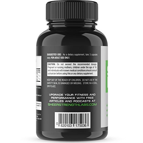Sheer BCAA Branched Chain Amino Acids Supplement, Muscle Building Post Workout, 90 BCAA Capsules, 30 Day Supply