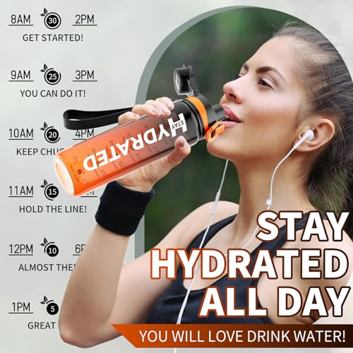 32 oz Motivational Water Bottle for Fitness Enthusiasts
