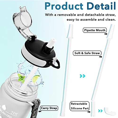 32oz Motivational Fitness Water Bottle with Leakproof Straw