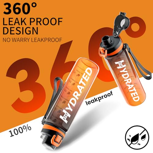 32 oz Motivational Water Bottle for Fitness Enthusiasts