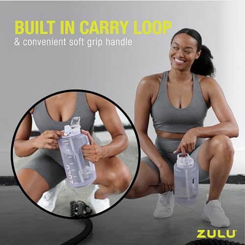 ZULU 64oz Half Gallon Water Bottle, Grey
