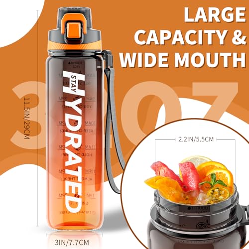 32 oz Motivational Water Bottle for Fitness Enthusiasts