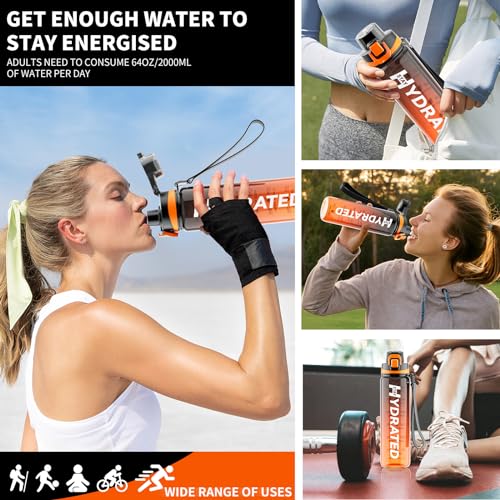 32 oz Motivational Water Bottle for Fitness Enthusiasts