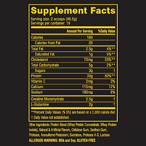 Cellucor Whey Sport Protein Powder, Post Workout Recovery Drink with Whey Protein Isolate, Creatine & Glutamine, Vanilla, 18 Servings