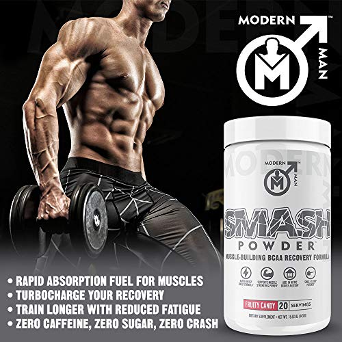 Modern Man BCAA Powder - Muscle Building Post Workout Recovery Supplement with Essential and Branched Chain Amino Acids, Train Longer, Recover Faster, Grow Bigger - with PeakO2, Amino9, and Carb10