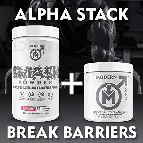 Modern Man BCAA Powder - Muscle Building Post Workout Recovery Supplement with Essential and Branched Chain Amino Acids, Train Longer, Recover Faster, Grow Bigger - with PeakO2, Amino9, and Carb10