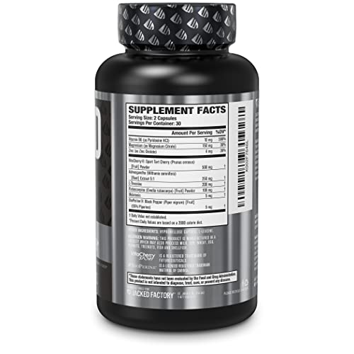 Build PM Night Time Muscle Builder & Sleep Aid - Post Workout Recovery & Sleep Support Supplement w/VitaCherry Tart Cherry, Ashwagandha, Melatonin, More - 60 Natural Veggie Pills