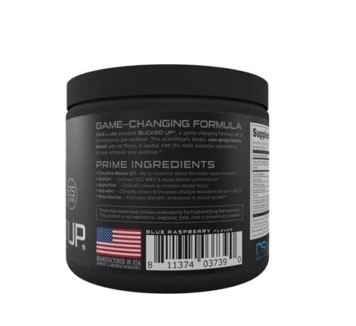 Bucked Up Blue Raz Pre-Workout Powder: Energy Boost