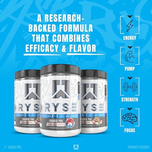 Ryse Loaded Pre Workout Powder | Pumps, Energy, Focus