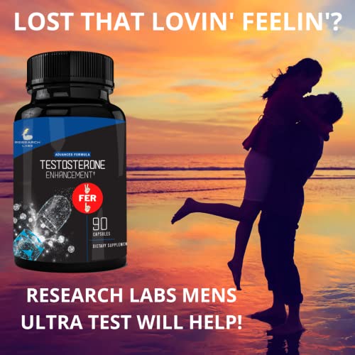 Pharmacist Recommended 2 for 1 Promo(180ct) Testosterone Booster Male Enhancement by Research Labs. Increase Lean Muscle Energy & Strength w/Saw Palmetto, Tribulus, Horny Goat Weed, Zinc & More!