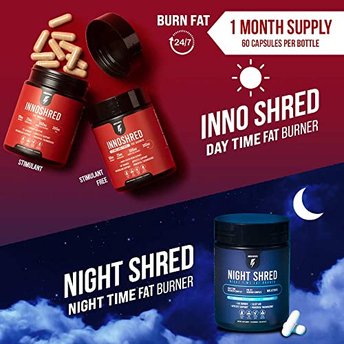 Inno Shred Thermogenic Fat Burner - Advanced Weight Loss Supplement, Appetite Suppressant, Energy Booster - 75mg Capsimax, Grains of Paradise, Organic Caffeine, Green Tea Extract - 60 Veggie Capsules