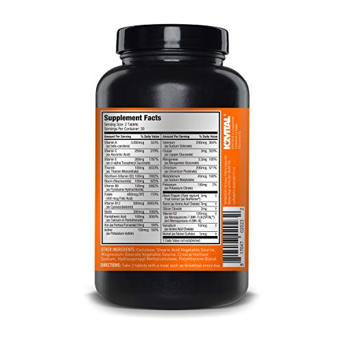 JYM Sports Multivitamin Supplement Tablets - Vitamins A, C, E, and K | JYM Supplemental Science | 60 Tablets