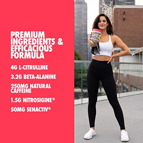GHOST Legend Pre-Workout Energy Powder, Peach - 25 Servings - Caffeine, L-Citrulline, & Beta Alanine Blend for Energy Focus & Pumps - Free of Soy, Sugar & Gluten, Vegan