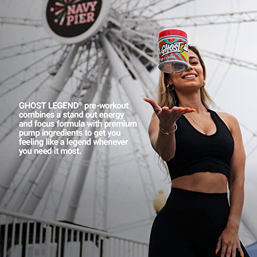 GHOST Legend Pre-Workout Energy Powder, Peach - 25 Servings - Caffeine, L-Citrulline, & Beta Alanine Blend for Energy Focus & Pumps - Free of Soy, Sugar & Gluten, Vegan