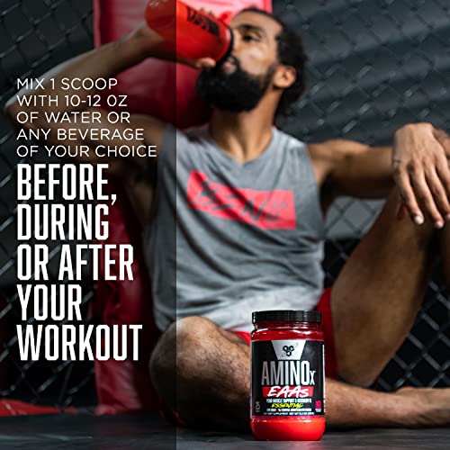 BSN Amino X EAAs, Muscle Recovery and Endurance, 10g Essential Amino Acids, 5g BCAAs, Zero Sugar, Caffeine Free, Jungle Juice, 13.2oz, 25 Servings