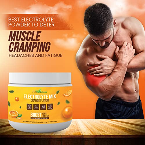 Pride Naturals Electrolyte Powder, No Sugar Hydration Drink for Energy and Immune Support, Sugar Free Keto Electrolytes Powder with Vitamin C, Calcium, Potassium, Zinc (198g, Orange)