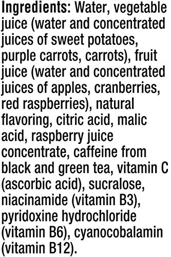 V8 +Energy, Healthy Energy Drink, Natural Energy from Tea, Diet Cranberry Raspberry, 8 Fl Oz (Pack of 6)