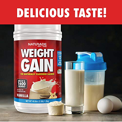 Naturade All-Natural Weight Gain Instant Nutrition Drink Mix, Vanilla, 40.6 Ounce