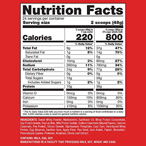 Naturade All-Natural Weight Gain Instant Nutrition Drink Mix, Vanilla, 40.6 Ounce