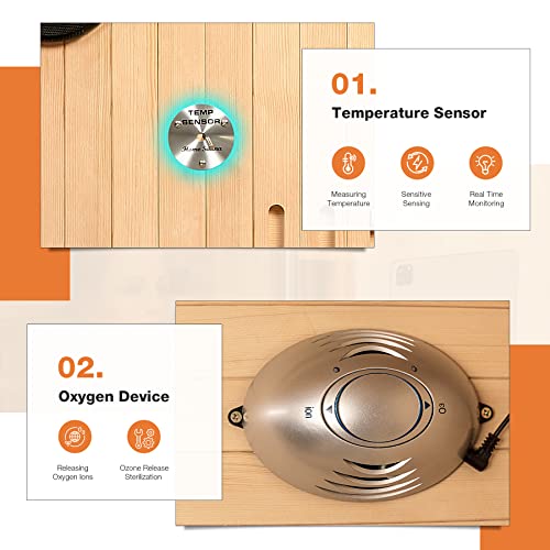 2 Person Infrared Sauna with Carbon Panels, Glass Display